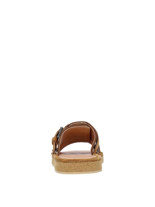 Suede and fabric mules HAANI | 7906MARRONE