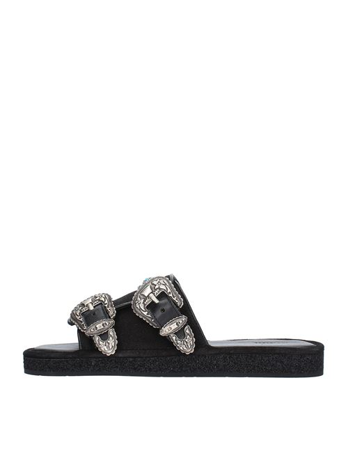 Leather and fabric mules HAANI | 7912NERO