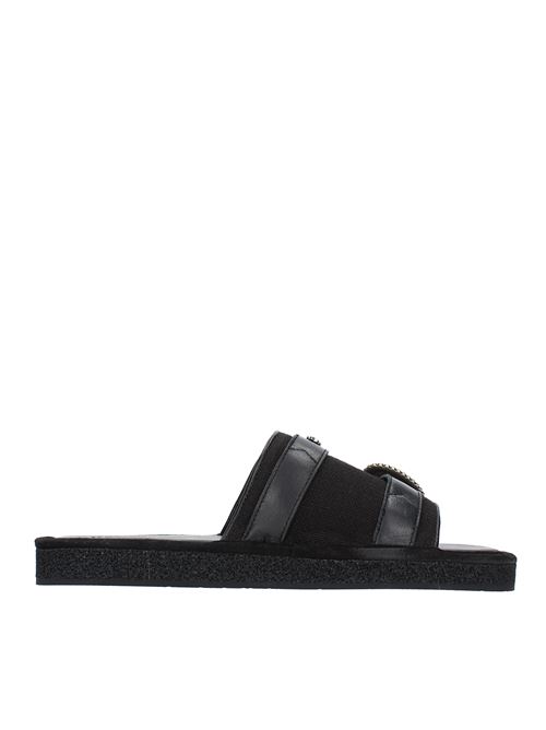 Leather and fabric mules HAANI | 7912NERO
