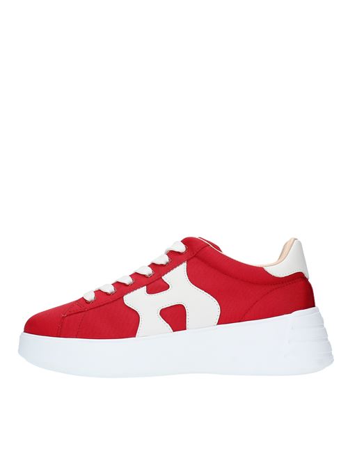 Leather and fabric trainers HOGAN | GYW5620EI20RQ12376ROSSO-BIANCO