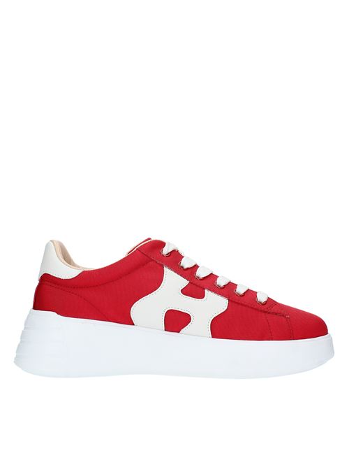 Leather and fabric trainers HOGAN | GYW5620EI20RQ12376ROSSO-BIANCO