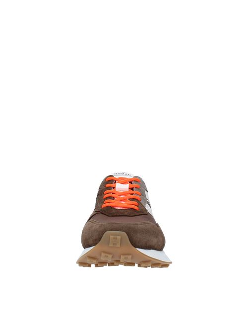 Suede and fabric sneakers HOGAN | HXM6010EG014B7515OMARRONE-GRIGIO-BIANCO