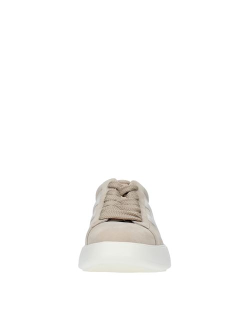 Suede and leather sneakers HOGAN | HXW5620DN61PK6ST00BEIGE-BIANCO