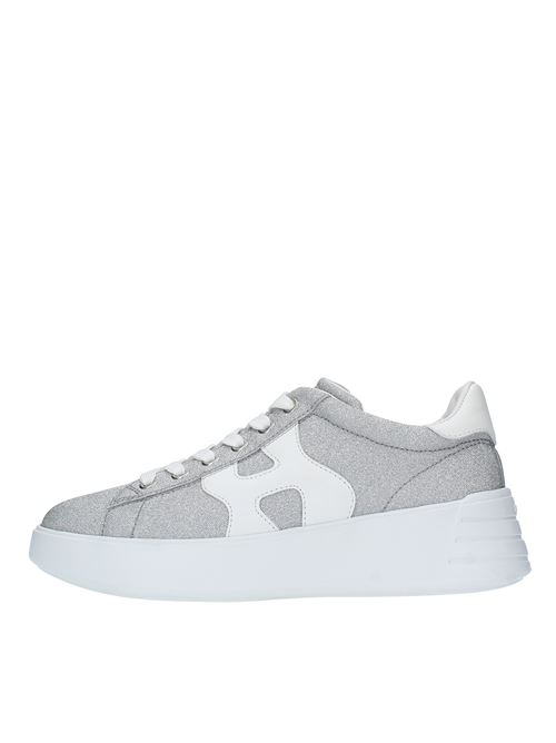 Leather and fabric trainers HOGAN | HXW5620EF60QYI0906ARGENTO-BIANCO