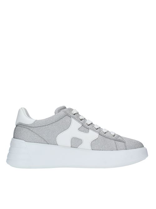 Sneakers in pelle e tessuto. HOGAN | HXW5620EF60QYI0906ARGENTO-BIANCO