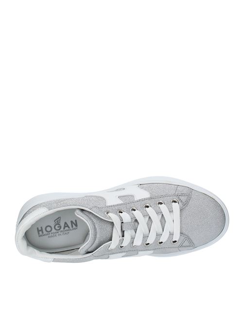 Leather and fabric trainers HOGAN | HXW5620EF60QYI0906ARGENTO-BIANCO