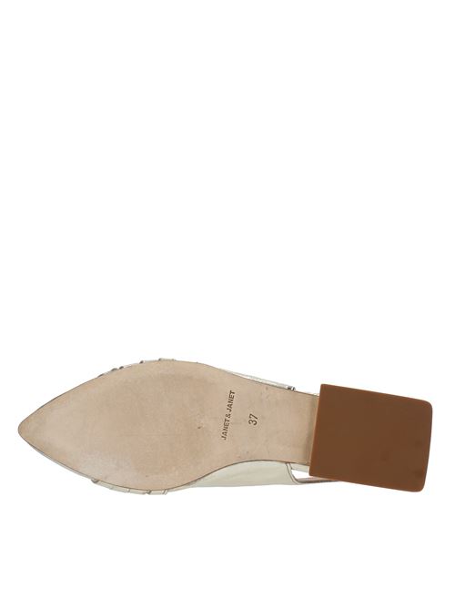 Slingback ballet flats in leather JANET & JANET | 05033 FEBEPLATINO
