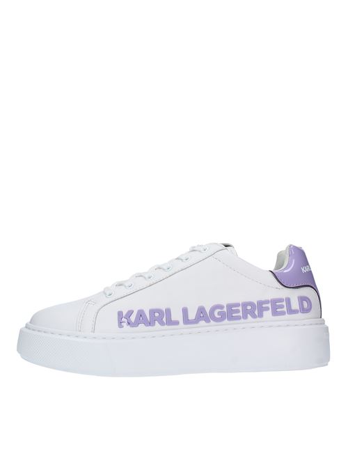 Sneakers in pelle ed ecopelle KARL LAGERFELD | KL62210 01VBIANCO-LILLA