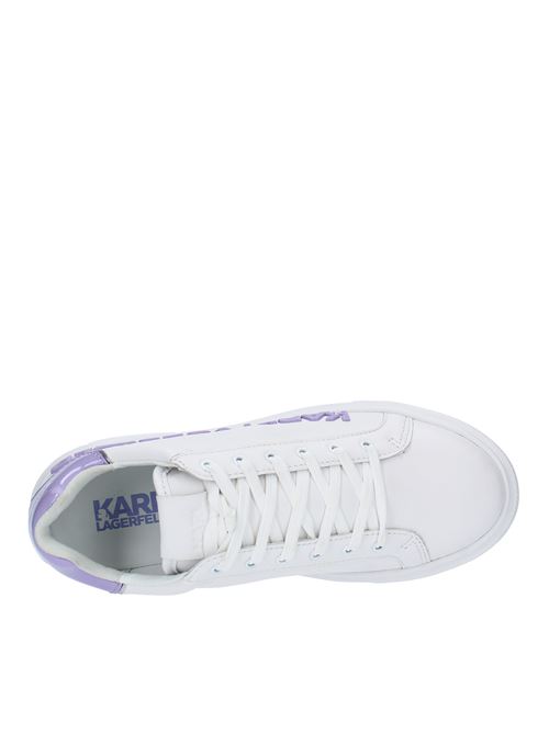 Leather and faux leather trainers KARL LAGERFELD | KL62210 01VBIANCO-LILLA