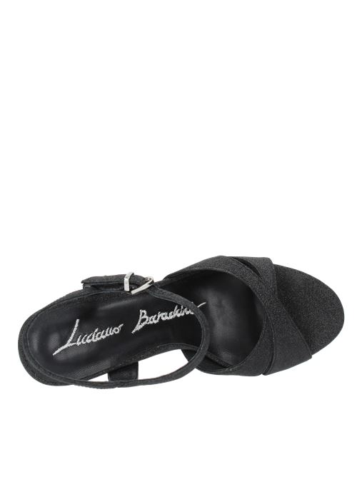 Sandals model LL352V in leather and glitter LUCIANO BARACHINI | LL352VNERO