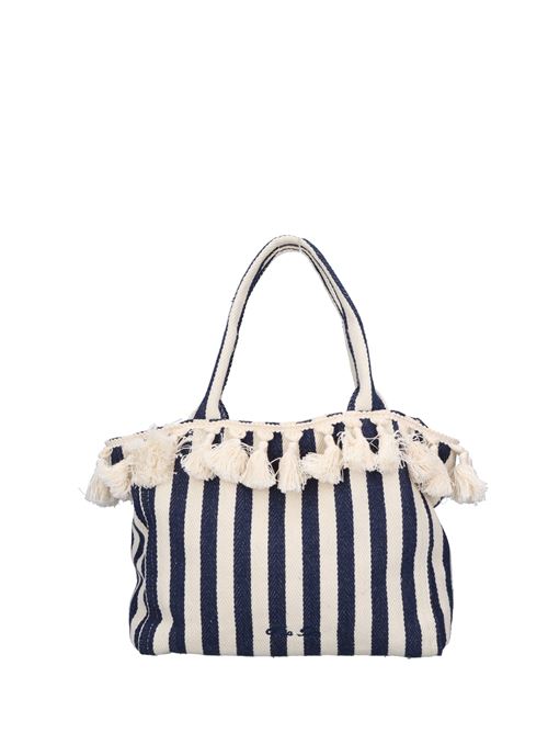 Shopping bag mini in canvas MIA BAG | 23129BLU-BEIGE