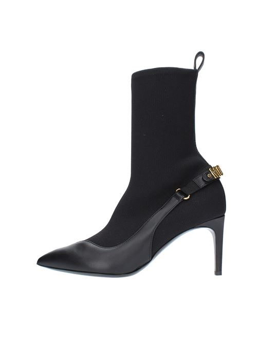 Fabric and leather ankle boots MOSCHINO COUTURE | MA21017C1FMT500ANERO