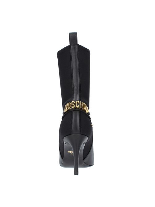 Fabric and leather ankle boots MOSCHINO COUTURE | MA21017C1FMT500ANERO