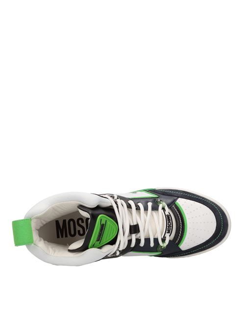 Multi-material sneakers MOSCHINO COUTURE | MB15604G1GG4710BBIANCO-NERO-VERDE