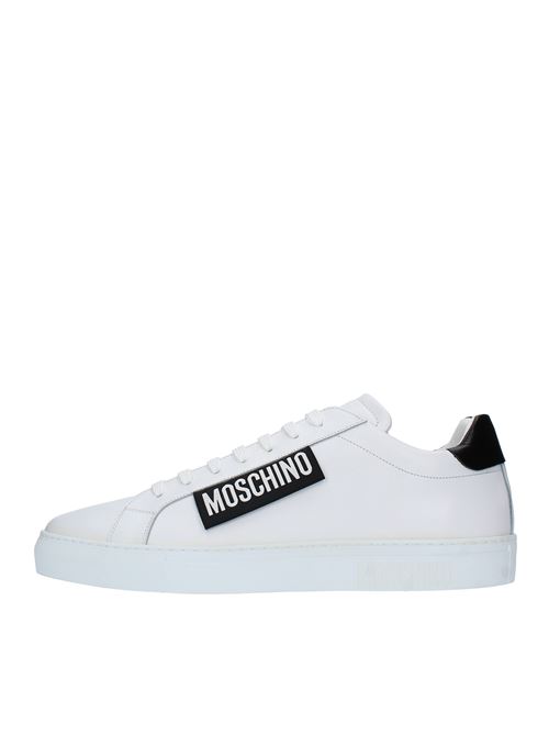 Leather trainers MOSCHINO | MB15042G0DGA110ABIANCO-NERO