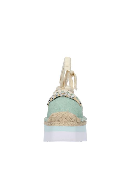 Leather and fabric sandals MOU | MU.SW591000KVERDE