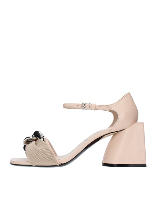 Leather sandals N°21 | 22ECSXNV13183-X055NUDE
