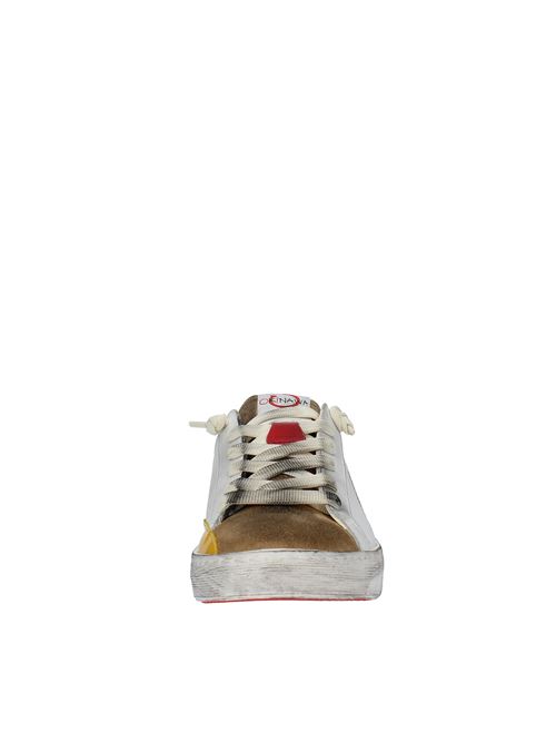 Leather and suede trainers OKINAWA | 2537 LOW PLUSBIANCO-GIALLO