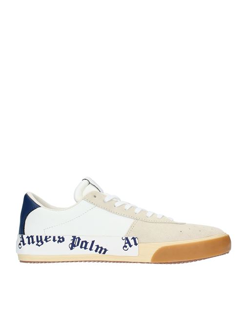 Leather and suede sneakers PALM ANGELS | PMIA065F21LEA0010145BIANCO-BEIGE-BLU
