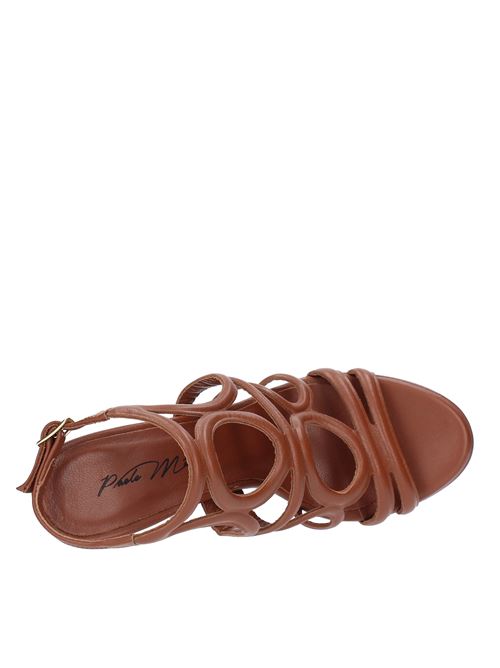 Leather and eco-leather sandals PAOLO MATTEI | RITA 130 05 LAM.NOCCIOLA