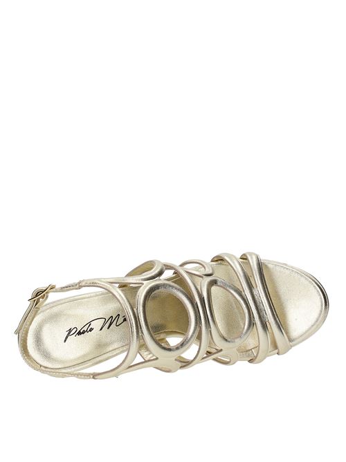 Leather and eco-leather sandals PAOLO MATTEI | RITA 130 05 LAM.PLATINO