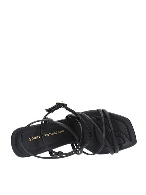 Sandals model B86 in leather POESIE VENEZIANE | B86NERO