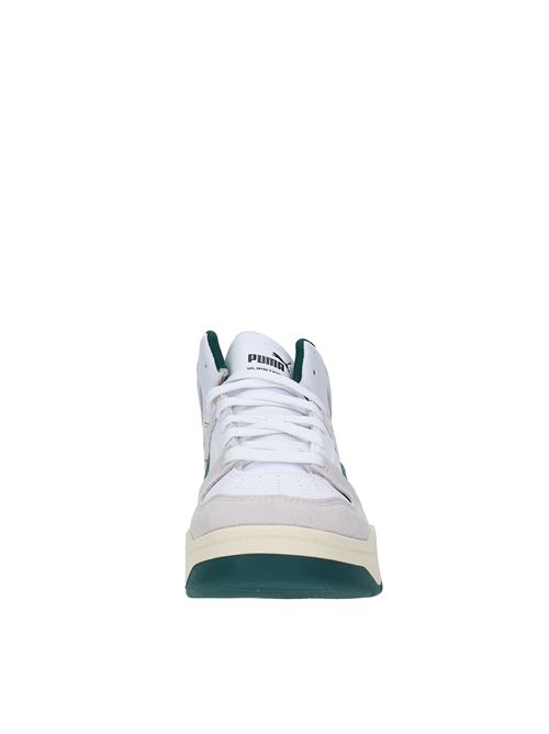 High-top trainers in suede leather and fabric PUMA | 387998 02BIANCO-VERDE
