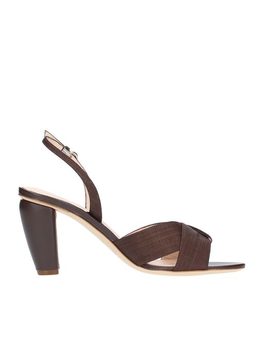 Fabric and leather sandals RODO | S0238MARRONE