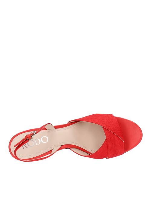 Fabric and leather sandals RODO | S0238ROSSO