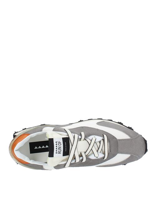 Sneakers modello 40039 in pelle camoscio e tessuto RUN OF | 40039BIANCO-GRIGIO-ARANCIO