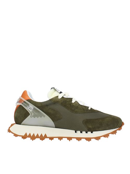 Trainers model 40039 in suede leather and fabric RUN OF | 40039VERDE-ARANCIO