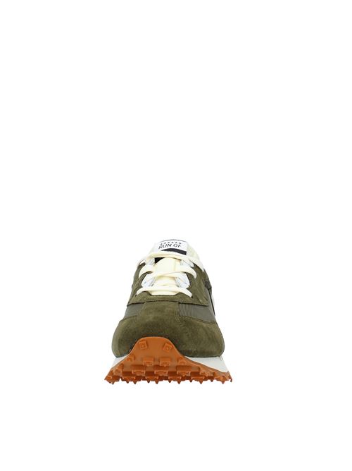Sneakers modello 40039 in pelle camoscio e tessuto RUN OF | 40039VERDE-ARANCIO