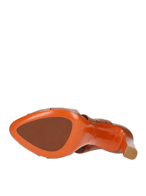 Leather sandals SANTONI | WHKS58743HI2SFDSC85MARRONE