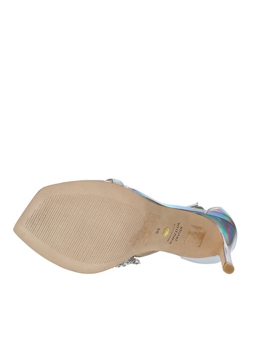 Faux leather sandals STUART WEITZMAN | STARDUST 100 SANDALARGENTO
