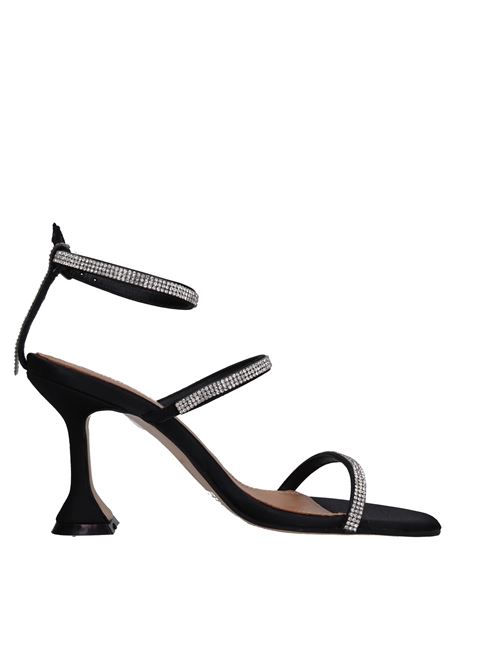 Faux leather and rhinestone sandals TSAKIRIS MALLAS | 640NERO