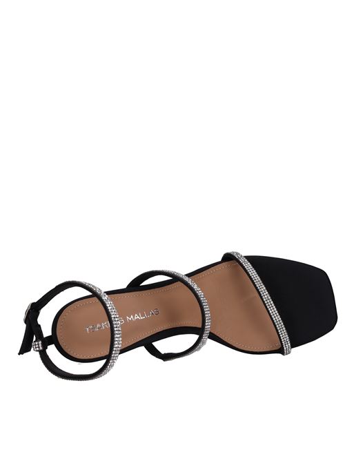 Faux leather and rhinestone sandals TSAKIRIS MALLAS | 640NERO