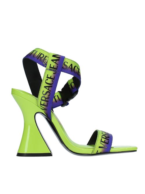Fabric and faux leather sandals VERSACE JEANS COUTURE | 74VA3S38VERDE-VIOLA