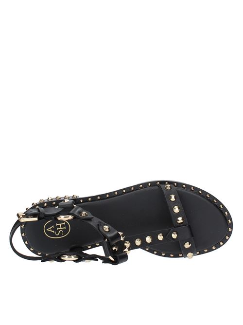 PATSY model flat sandals in leather and studs ASH | PATSY01NERO