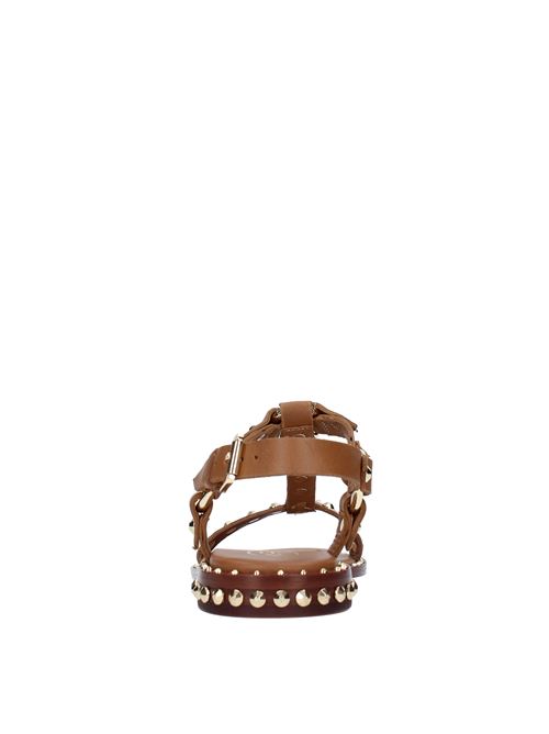 PATSY model flat sandals in leather and studs ASH | PATSY02CANNELLA