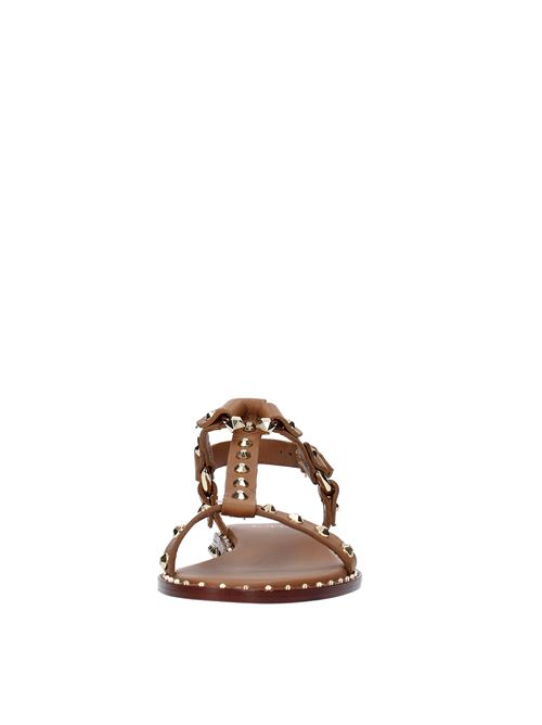 PATSY model flat sandals in leather and studs ASH | PATSY02CANNELLA