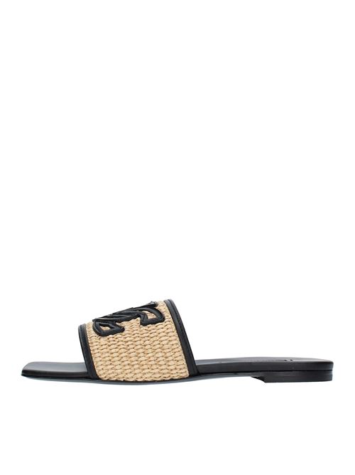 Sandali Flat CASADEI modello PORTOFINO in pelle e raffia CASADEI | 1M359X001NERO