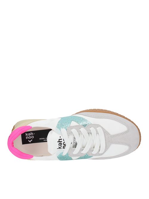 Sneakers in fabric suede and rubber KEH NOO | 9312BIANCO-CIELO-FUCSIA