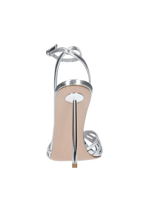 BELLA sandals  in leather with metallic effect LE SILLA | 6642A100ARGENTO