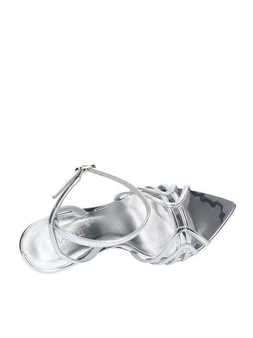 BELLA sandals  in leather with metallic effect LE SILLA | 6642A100ARGENTO