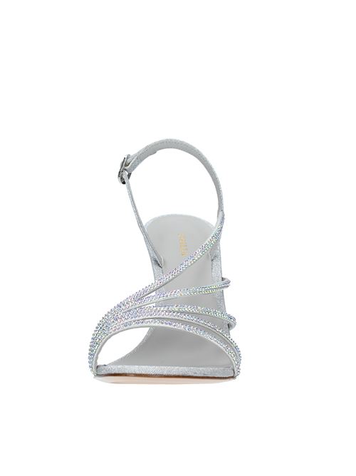 SCARLET sandals in glittered fabric and crystals LE SILLA | 8526S100ARGENTO