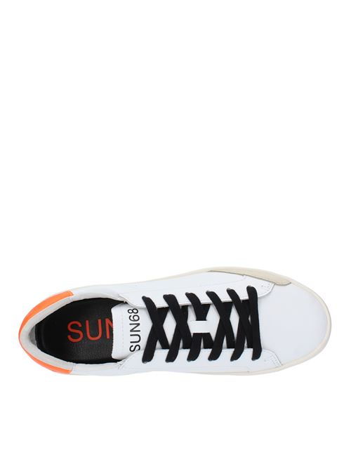 Sneakers in pelle SUN68 | Z34140BIANCO-ARANCIO FLUO