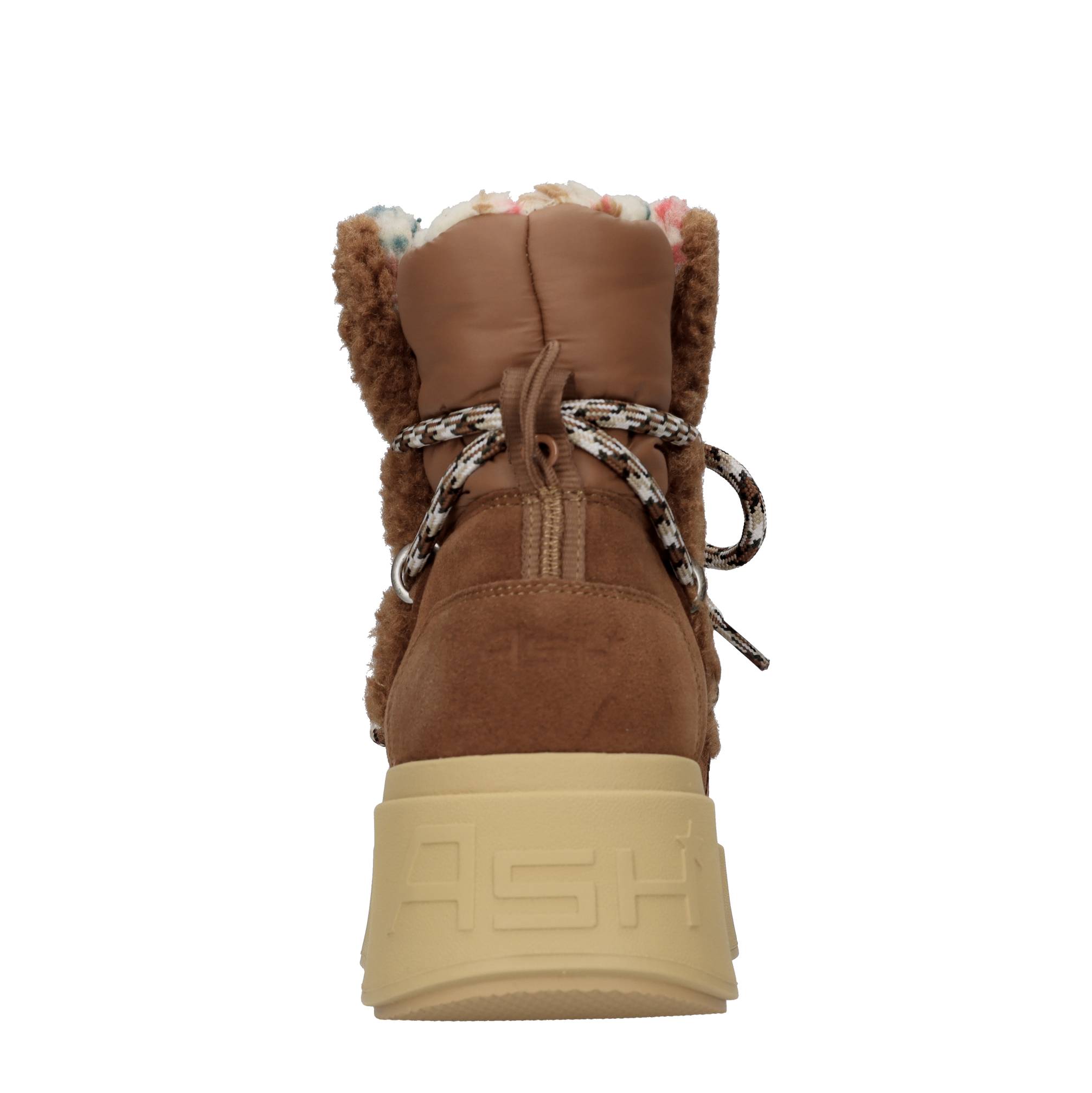 ASH MOBOO ankle boots in suede calfskin, shiny nylon and curly