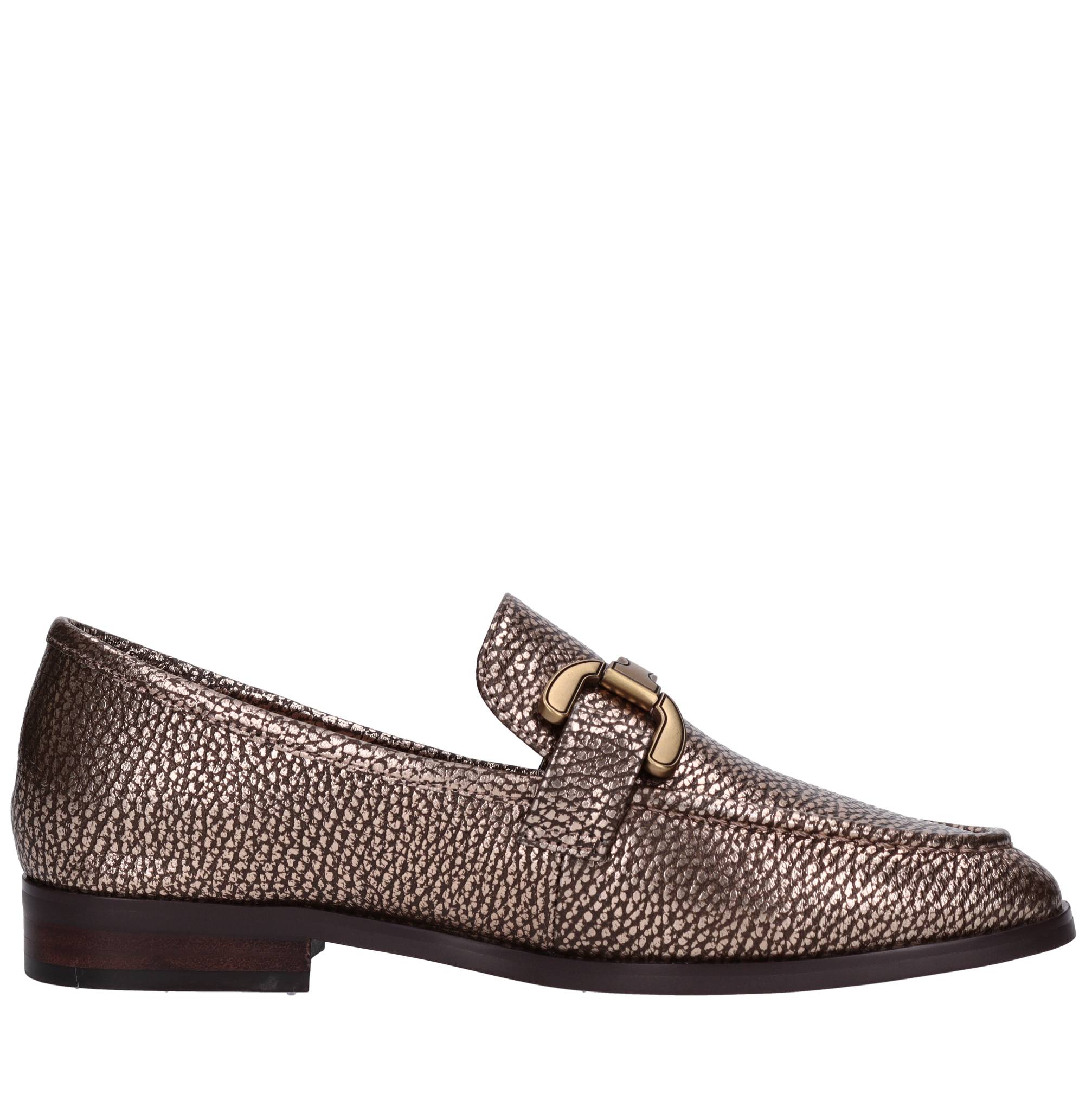 Mocassini neri in pelle da donna con tacco 5 cm P Essentials