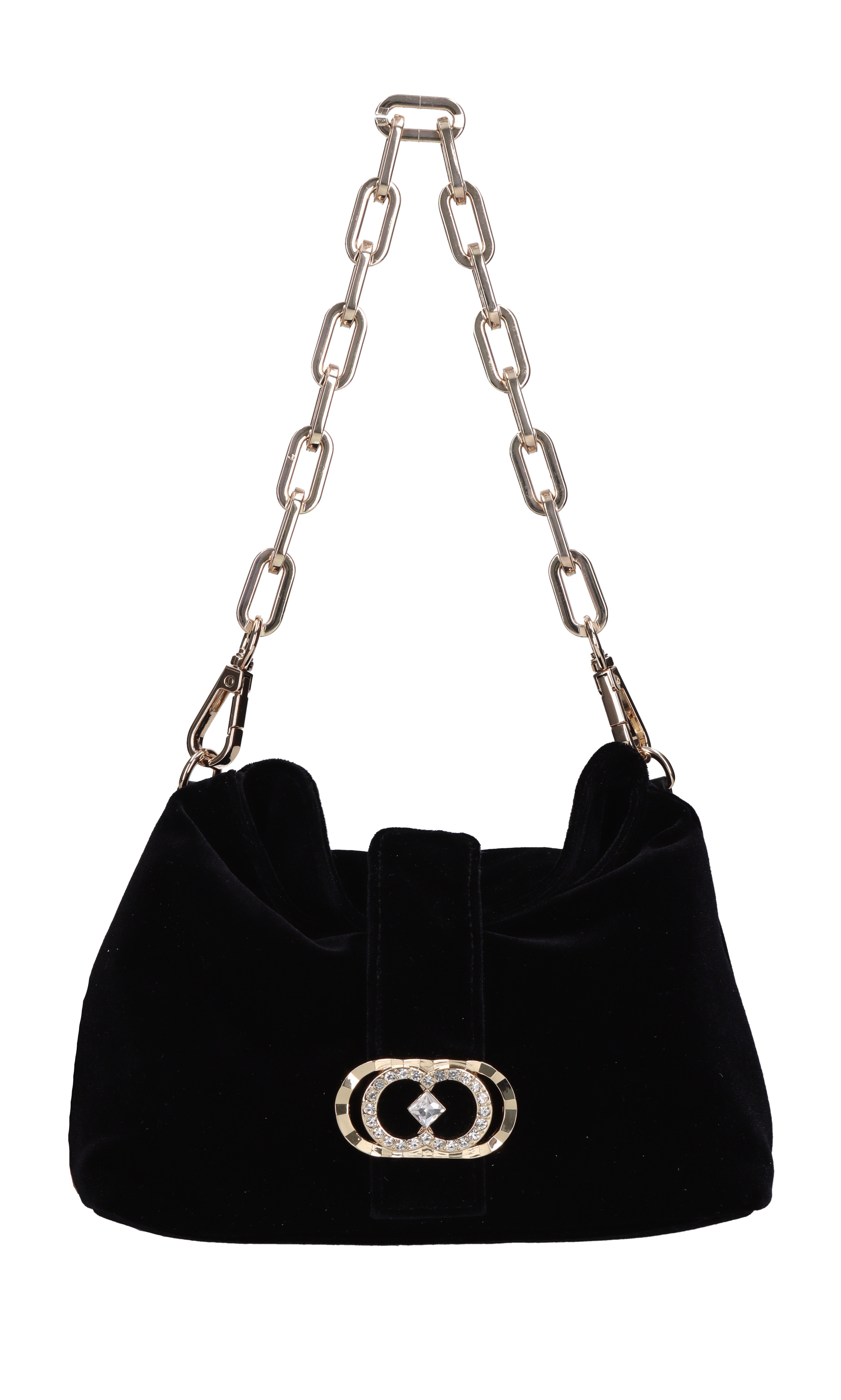 SYMALL Borsa Da Sera In Velluto Nero Con Cristalli E Catena – Stile Retrò Per Feste E Ballo