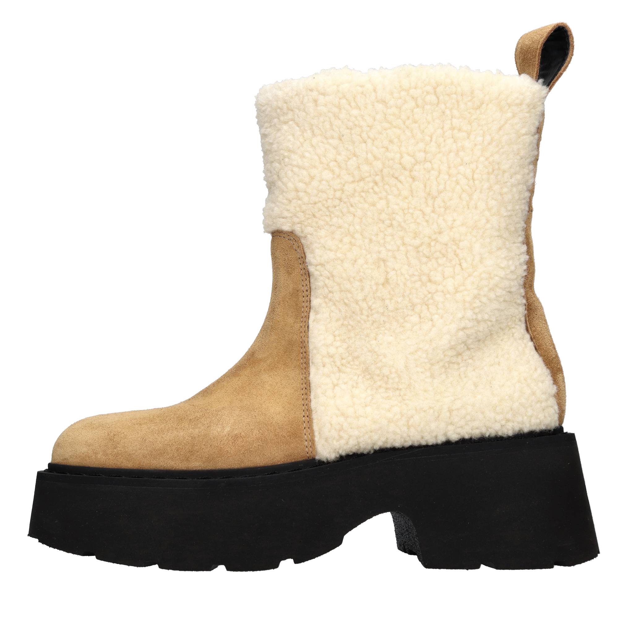 Stivaletti in camoscio ed ecopelliccia